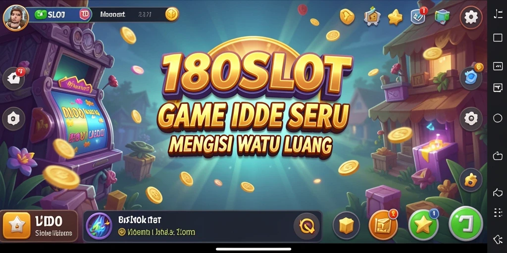 Tampilan gameplay menarik dari 180SLOT dengan mesin slot yang berputar.