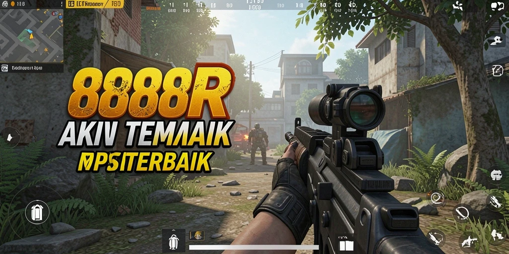 Screenshot gameplay 888R menampilkan aksi menembak yang penuh intensitas.