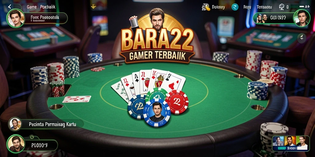 Tampilan gameplay Poker yang mendebarkan dari BARA22.