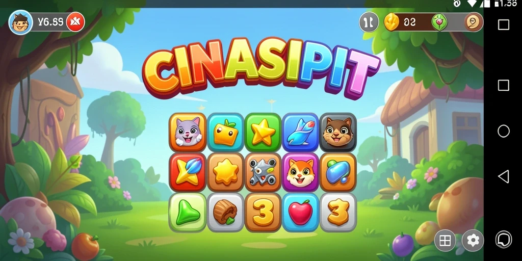 Screenshot gameplay CINASIPIT dengan aksi match-3 yang seru.