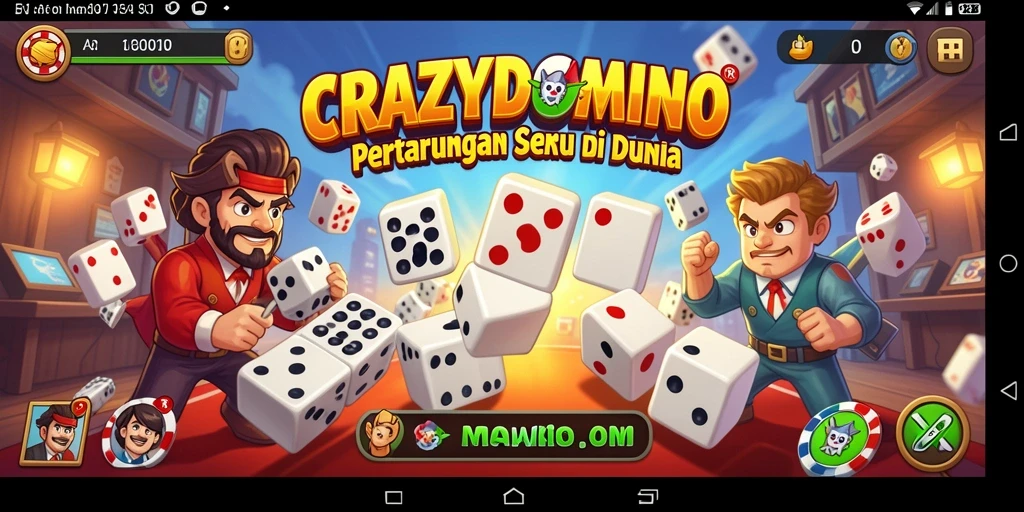 Screenshot gameplay seru dari CRAZYDOMINO dengan aksi mendebarkan.