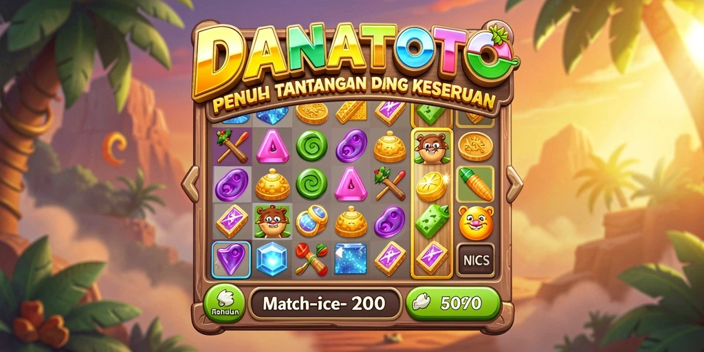Screenshot gameplay <strong>DANATOTO</strong> yang menampilkan tantangan Match-3.