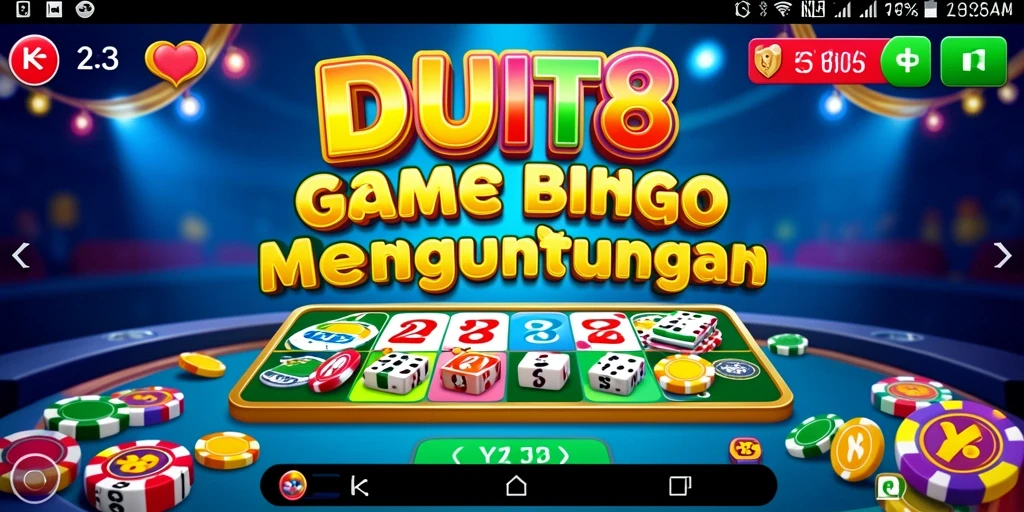 Gameplay seru dalam aplikasi Bingo DUIT8 yang penuh warna.