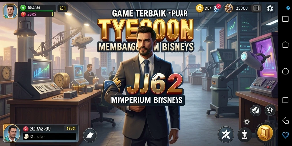 Screenshot gameplay JJ62 yang menampilkan pengelolaan bisnis Tycoon.