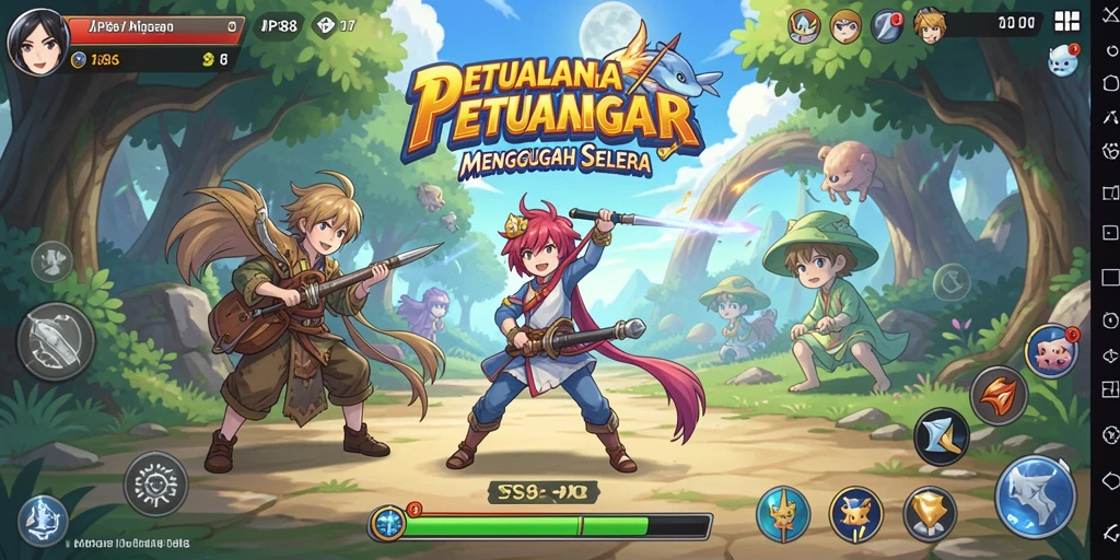 Tampilan gameplay <strong>JPS88</strong> yang menakjubkan dengan karakter anime yang beraksi.
