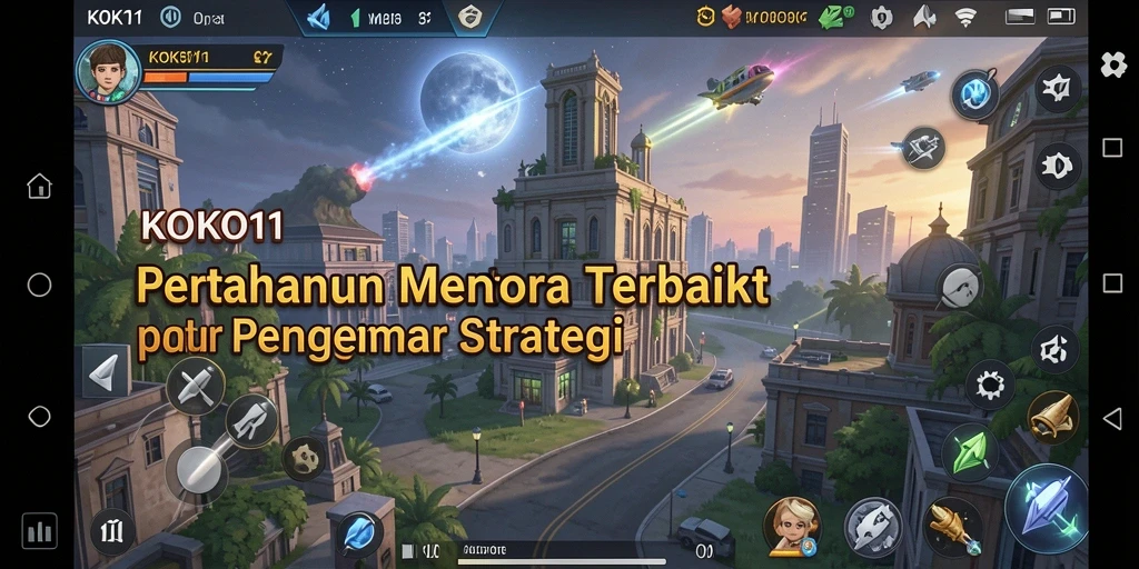 Tampilan gameplay seru KOKO11 dengan strategi menara yang menegangkan.