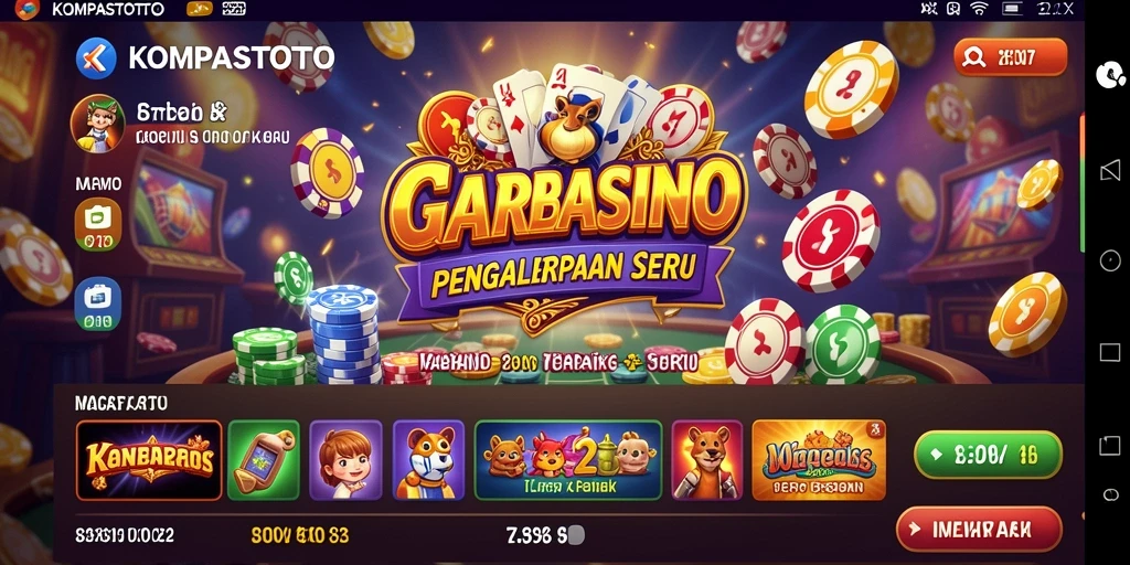 Screenshot utama KOMPASTOTO menampilkan aksi seru permainan Kasino.
