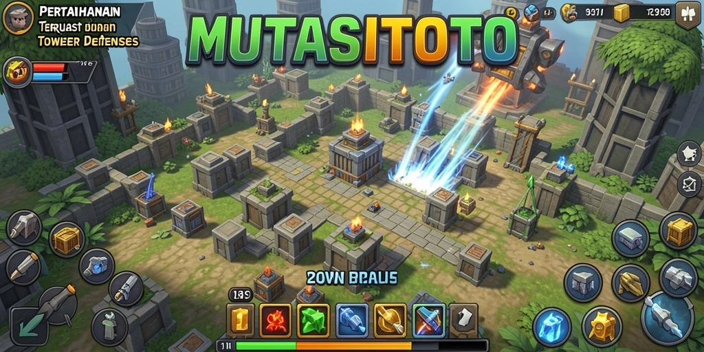 Tangkapan layar gameplay menampilkan aksi mendebarkan dalam Tower Defense.