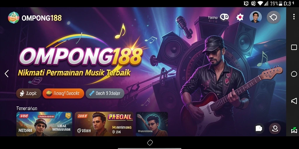 Tampilan gameplay OMPONG188 dengan fitur musik menarik.