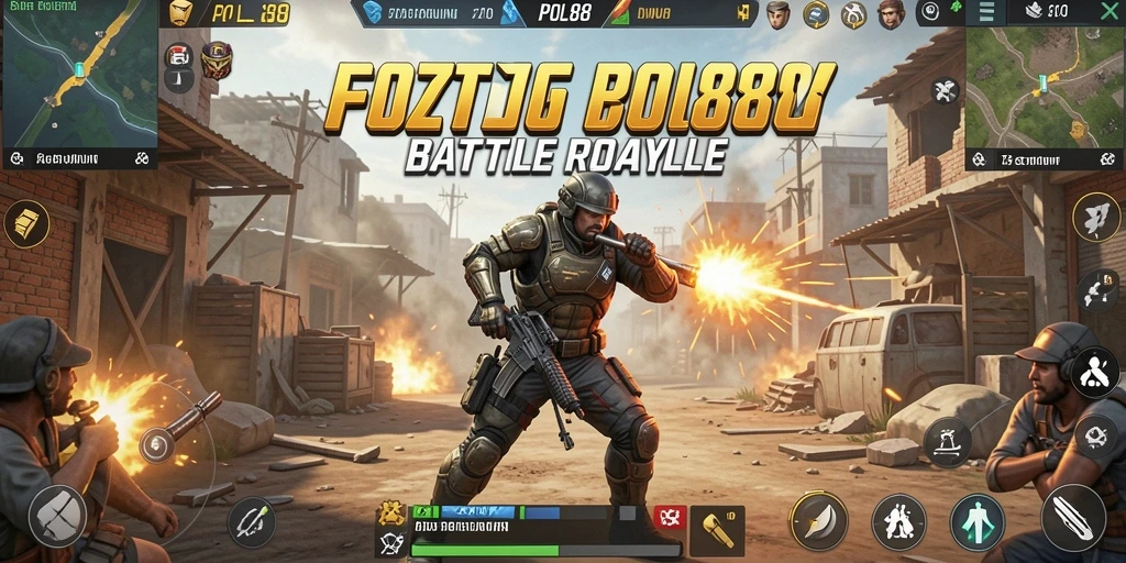 Screenshot gameplay POL88 menampilkan pertarungan seru Battle Royale.