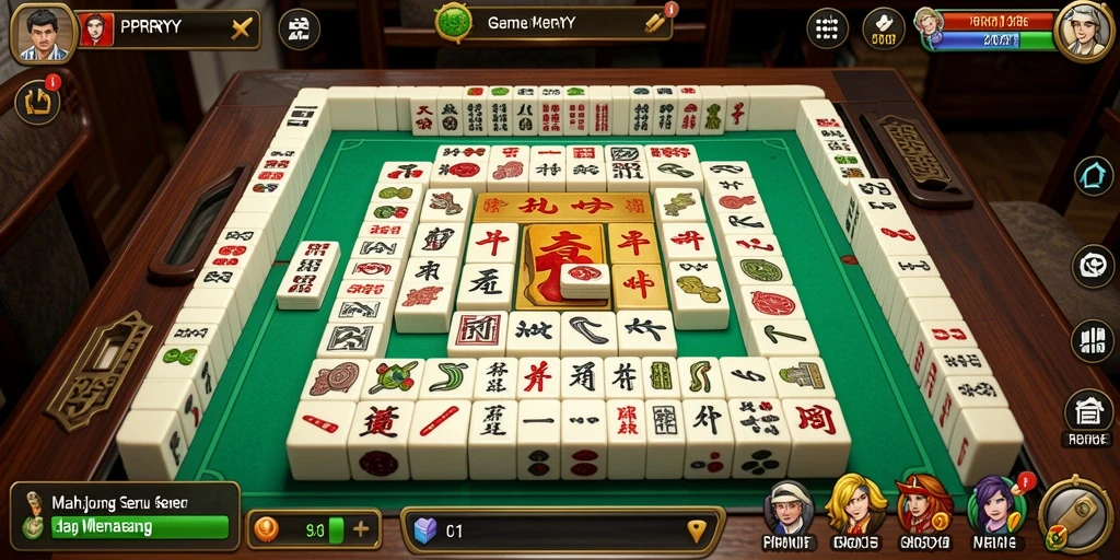 Tampilan gameplay menarik dari PPRRYY dengan ubin Mahjong.