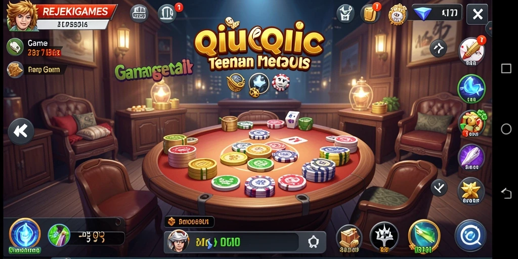 Tampilan utama gameplay QiuQiu di REJEKIGAMES.