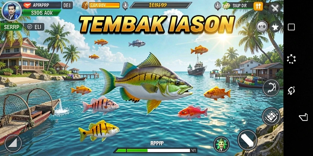 Screenshot utama RPRPRP menampilkan aksi tembak ikan yang seru.