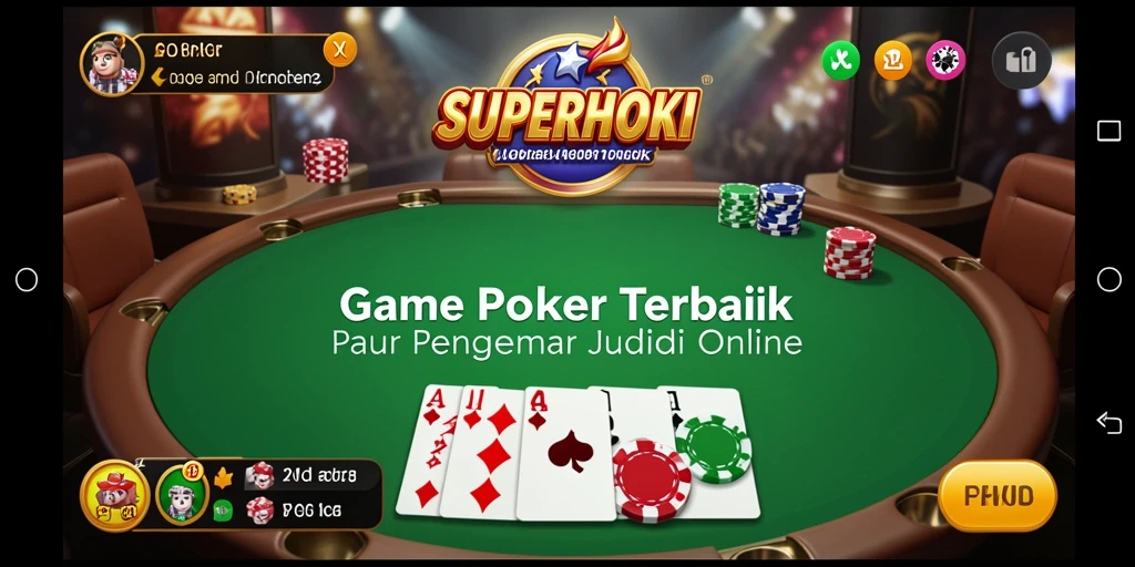 Tampilan gameplay poker yang seru di SUPERHOKI.