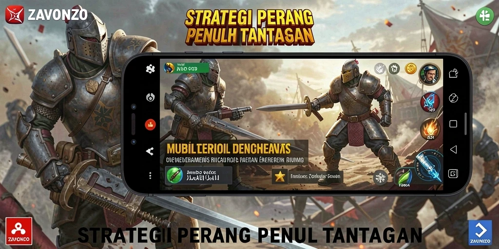 Tangkapan layar gameplay ZAVONZO yang menunjukkan pertempuran strategis.
